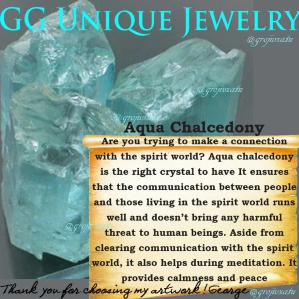 Sterling Silver 925 Ring Aqua Blue Chalcedony Gems Unique Designer Silversmith